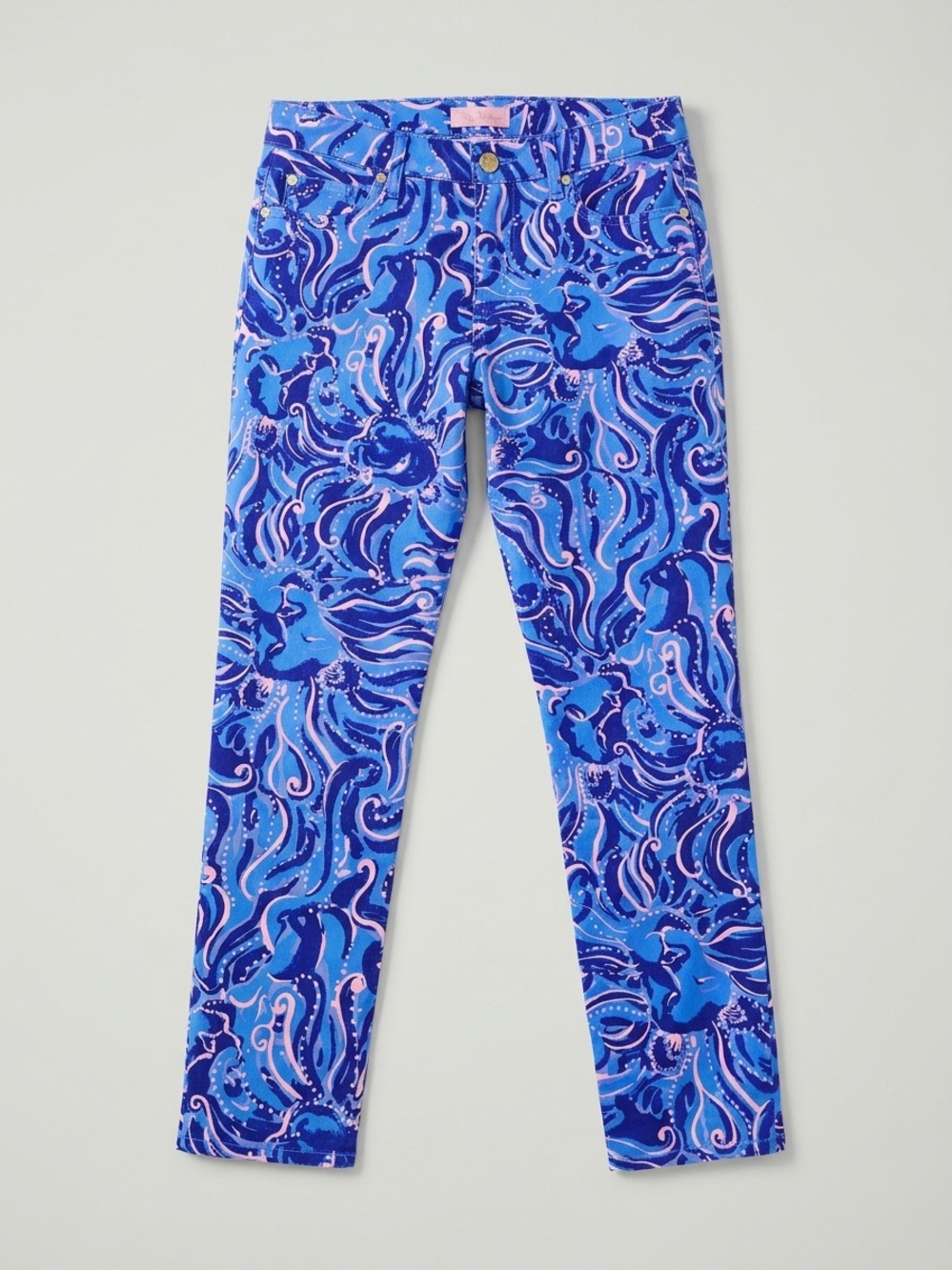 Lilly Pulitzer Blue & Pink Swirl Ankle Pants